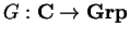 $G:{\bf C}\rightarrow {\bf Grp}$
