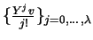 $\{ \frac{Y^jv}{j!}\}_{j=0,
\ldots ,\lambda}$