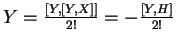 $Y=\frac{[Y,[Y,X]]}{2!}=-\frac{[Y,H]}{2!}$