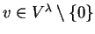 $v\in V^\lambda\setminus \{0\}$