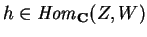 $h\in
{\it Hom}_{\bf C} (Z,W)$