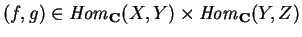 $(f,g)\in
{\it Hom}_{\bf C} (X,Y)\times
{\it Hom}_{\bf C} (Y,Z)$
