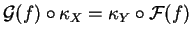 $\mathcal{ G}(f)\circ \kappa_X =
\kappa_Y\circ \mathcal{ F}(f)$