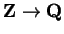 ${\bf Z}\rightarrow {\bf Q}$