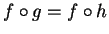 $f\circ g=f\circ h$