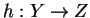 $h:Y\rightarrow Z$