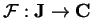 $\mathcal{ F}:{\bf J}\rightarrow {\bf C}$