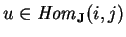 $u\in {\it Hom}_{\bf J}(i,j)$