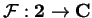 $\mathcal{ F}:{\bf 2}\rightarrow
{\bf C}$
