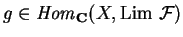 $g\in {\it Hom}_{\bf C}
(X,{\rm Lim }\ \mathcal{ F})$