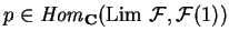 $p\in {\it Hom}_{\bf C} ({\rm Lim }
\ \mathcal{ F},\mathcal{ F}(1))$