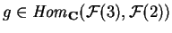 $g\in {\it Hom}_{\bf C} (\mathcal{ F}(3),\mathcal{ F}(2))$