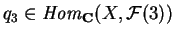 $q_3\in {\it Hom}_{\bf C} (X,\mathcal{ F}(3))$