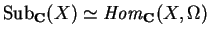 ${\rm Sub}_{\bf C}(X) \simeq
{\it Hom}_{\bf C}(X,\Omega)$