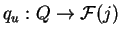 $q_u:Q\rightarrow \mathcal{ F}(j)$