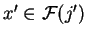 $x'\in \mathcal{ F}(j')$