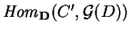 ${\it Hom}_{\bf D}(C',\mathcal{ G}(D))$