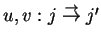 $u,v:j
\stackrel{\rightarrow}{\rightarrow} j'$