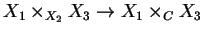 $X_1\times_{X_2}X_3\rightarrow X_1\times_CX_3$