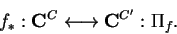 \begin{displaymath}f_\ast:{\bf C}^C\longleftrightarrow
{\bf C}^{C'}:\Pi_f.
\tag{\bf A.5.2}
\end{displaymath}