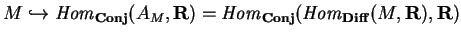 $M\hookrightarrow
{\it Hom}_{\bf Conj}(A_M, {\bf R})=
{\it Hom}_{\bf Conj}(
{\it Hom}_{\bf Diff}(M, {\bf R}),
{\bf R})$