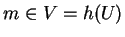 $m\in V=h(U)$