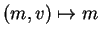 $(m,v)\mapsto m$
