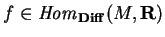 $f\in {\it Hom}_{\bf Diff}(M,{\bf R})$