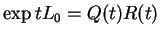 $\exp{tL_0} = Q(t)R(t)$
