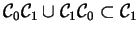 \({\cal C}_0{\cal C}_1\cup{\cal C}_1{\cal C}_0\subset{\cal C}_1\)
