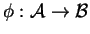 \(\phi:{\cal A}\to{\cal B}\)