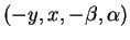 $\displaystyle (-y, x, -\beta, \alpha)$