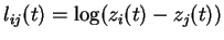 $l_{ij}(t) = \log(z_i(t) - z_j(t))$