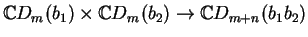 ${\mathbb{C} }D_m(b_1) \times {\mathbb{C} }D_m(b_2) \to {\mathbb{C} }D_{m+n}(b_1b_2)$