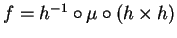 $f=h^{-1}\circ \mu
\circ (h\times h)$