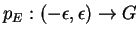 $p_E:
(-\epsilon,\epsilon)\rightarrow G$