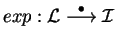 $exp: \mathcal{ L}\stackrel{\bullet}
{\longrightarrow} \mathcal{ I}$