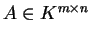 $A \in K^{m \times n}$