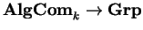 ${\bf AlgCom}_k
\rightarrow {\bf Grp}$