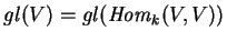 $gl(V)=gl({\it Hom}_k(V,V))$