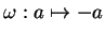 $\omega:a\mapsto -a$